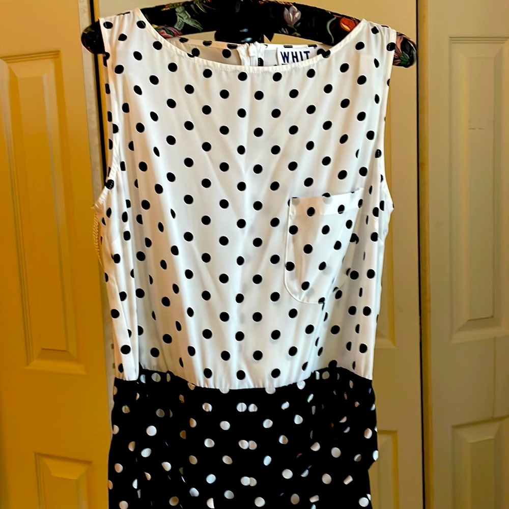 Polka dot jumpsuit anthropology